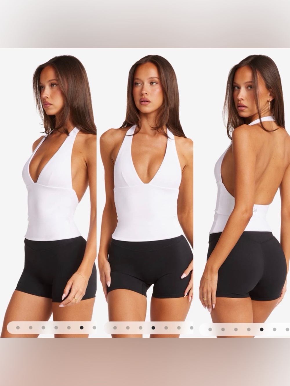 NWT Crop Shop Boutique Freedom Halter Tank in White Size Small CSP Plunge Top